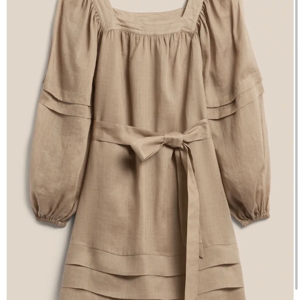 NWT banana republic XXL ramie ruffle tie dress